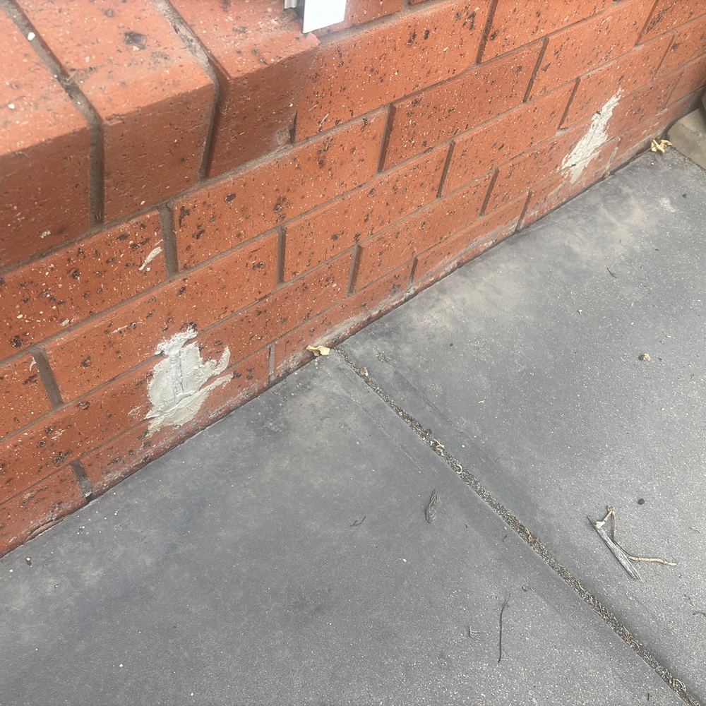 Weep holes mortared closed in the brick veneer, found during a building and pest inspection in Braybrook