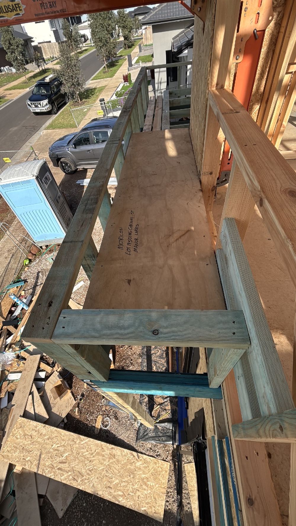 Porch roof framing built differently from the approved truss layout, Manor Lakes